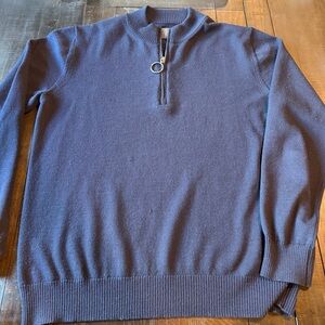 Eleventy Men's Blue Zip-Up Sweater